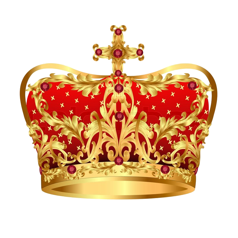 Royal with red precious. Clipart crown gold