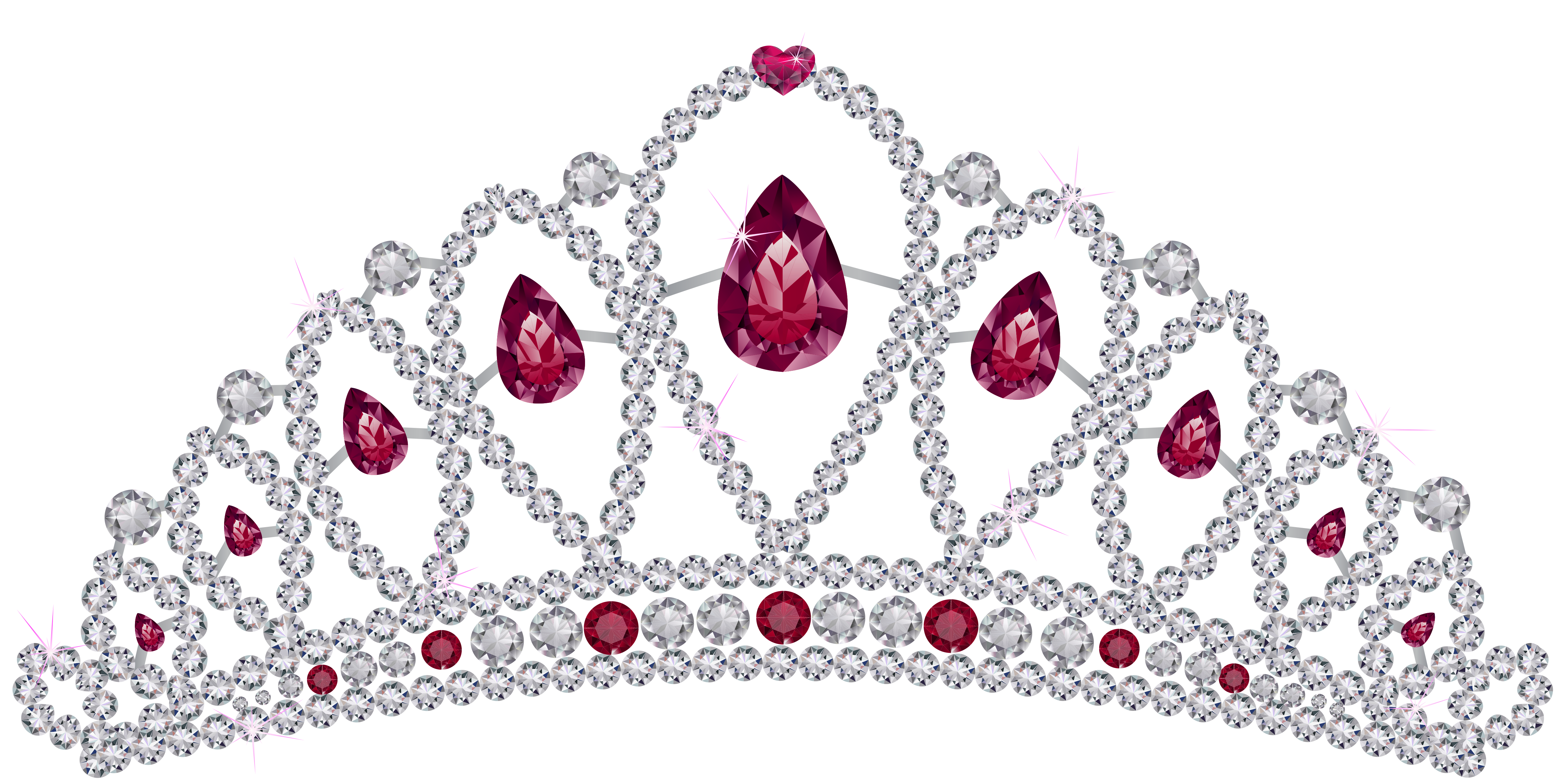 Diamond tiara with rubies. Clipart crown happy birthday