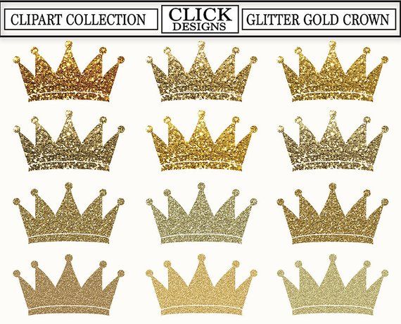 Clipart crown party. Glitter gold digital sparcle