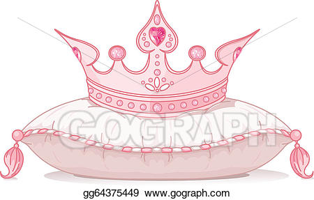 Vector on the illustration. Clipart crown pillow