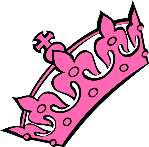 Pink princess logo panda. Crowns clipart girly