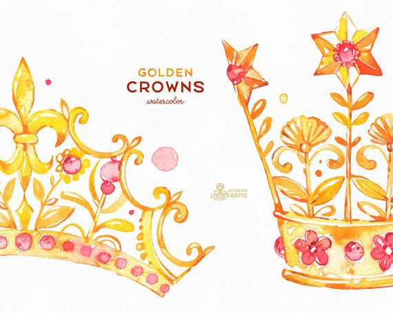 clipart crown watercolor