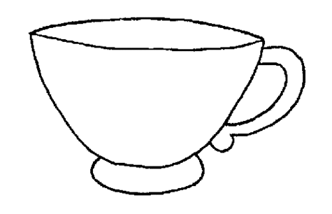 clipart cup black and white