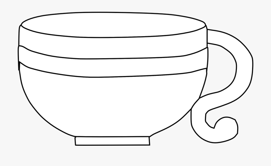 clipart cup black and white