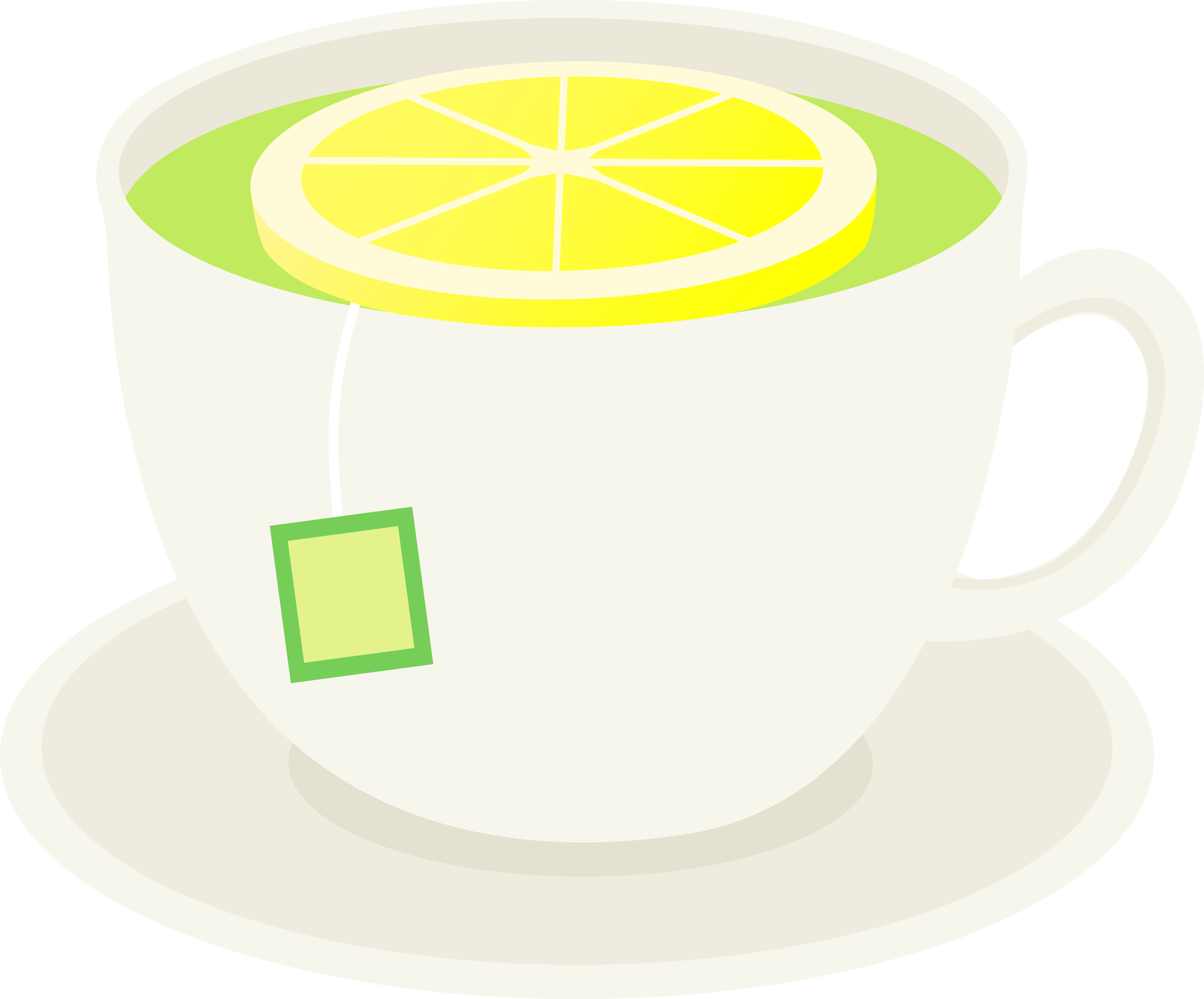 Green with lemon slice. Tea clipart ginger tea