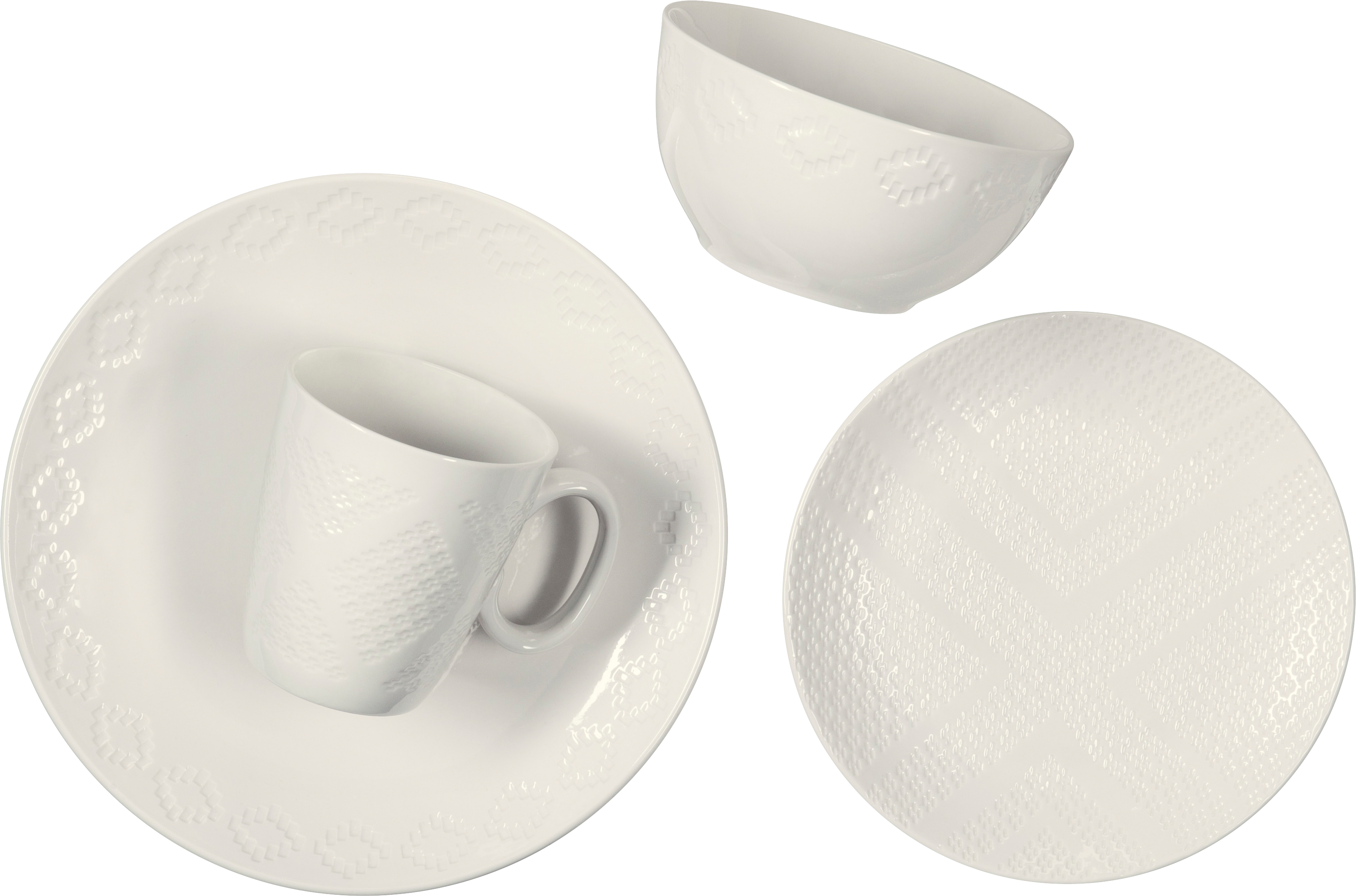 Set of tableware isolated. Clipart cup ceramic