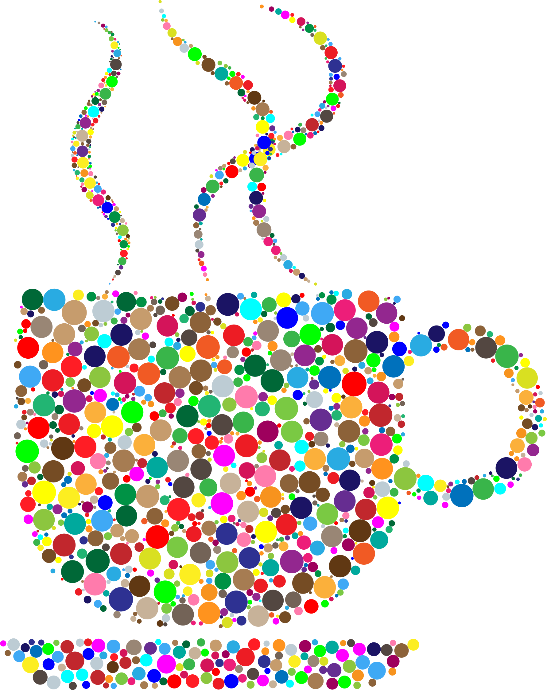 Coffee circles big image. Clipart cup colorful