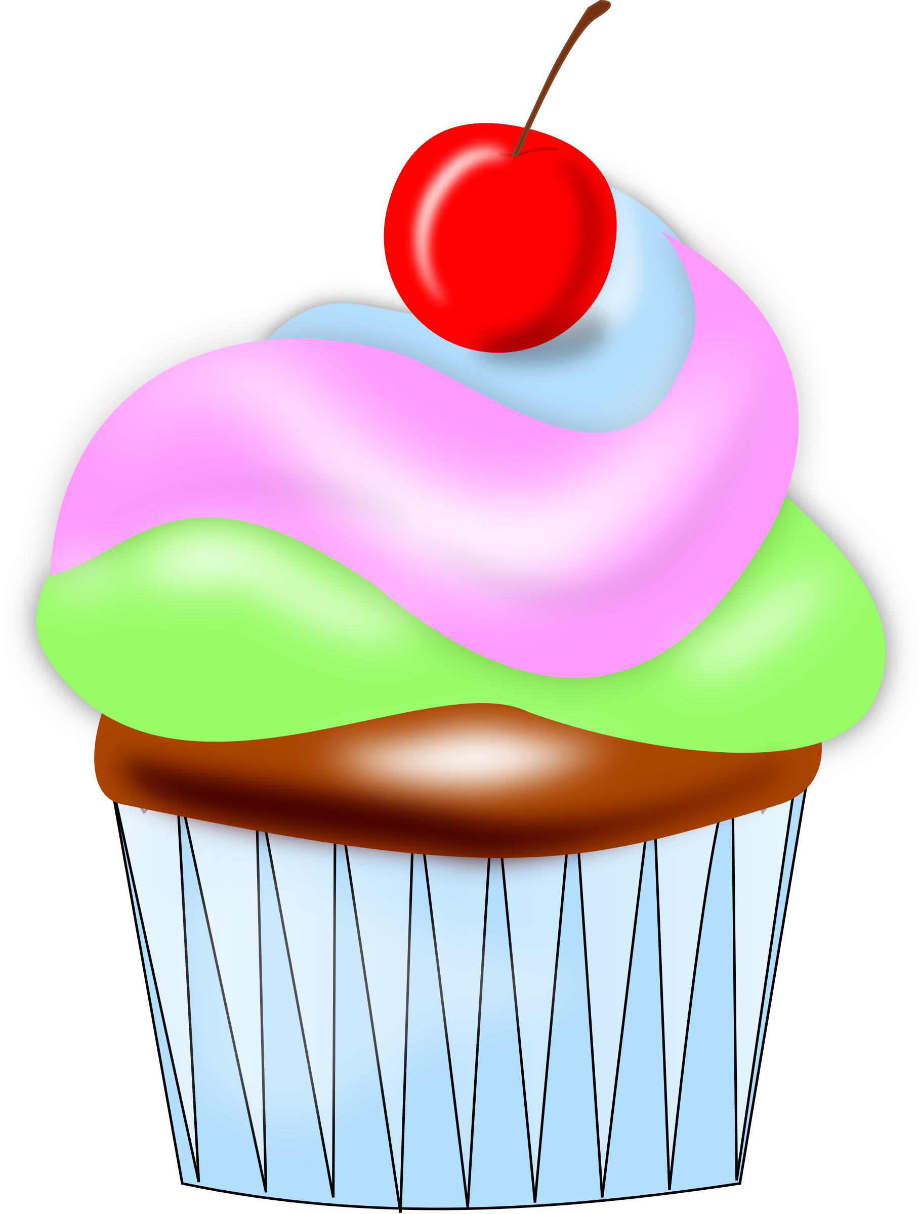W cherry big image. Clipart rose cupcake