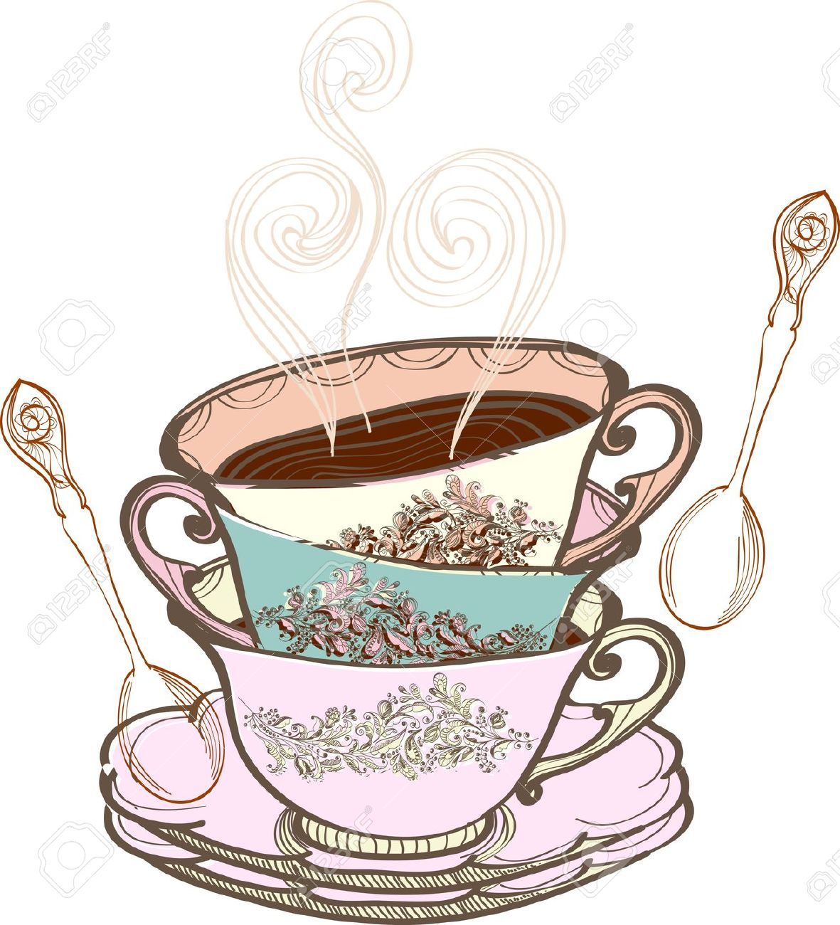 clipart cup high tea