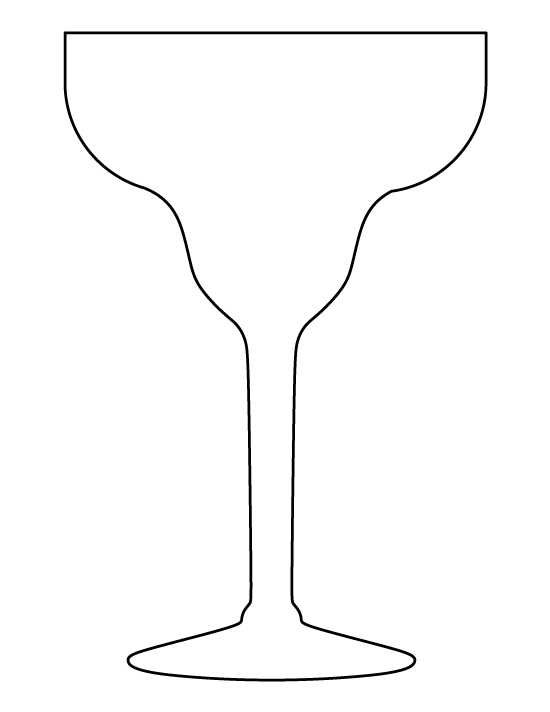 Margarita glass pattern use. Cup clipart template