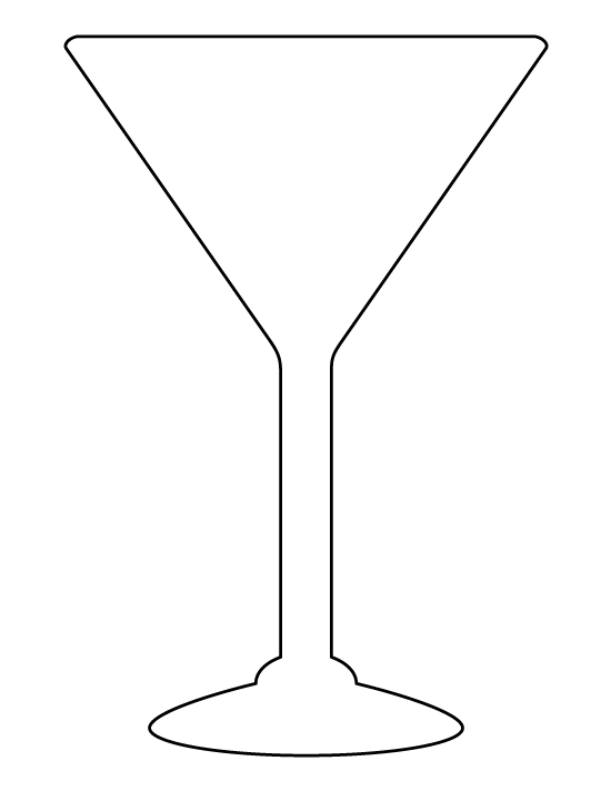 Cup clipart template. Martini glass pattern use