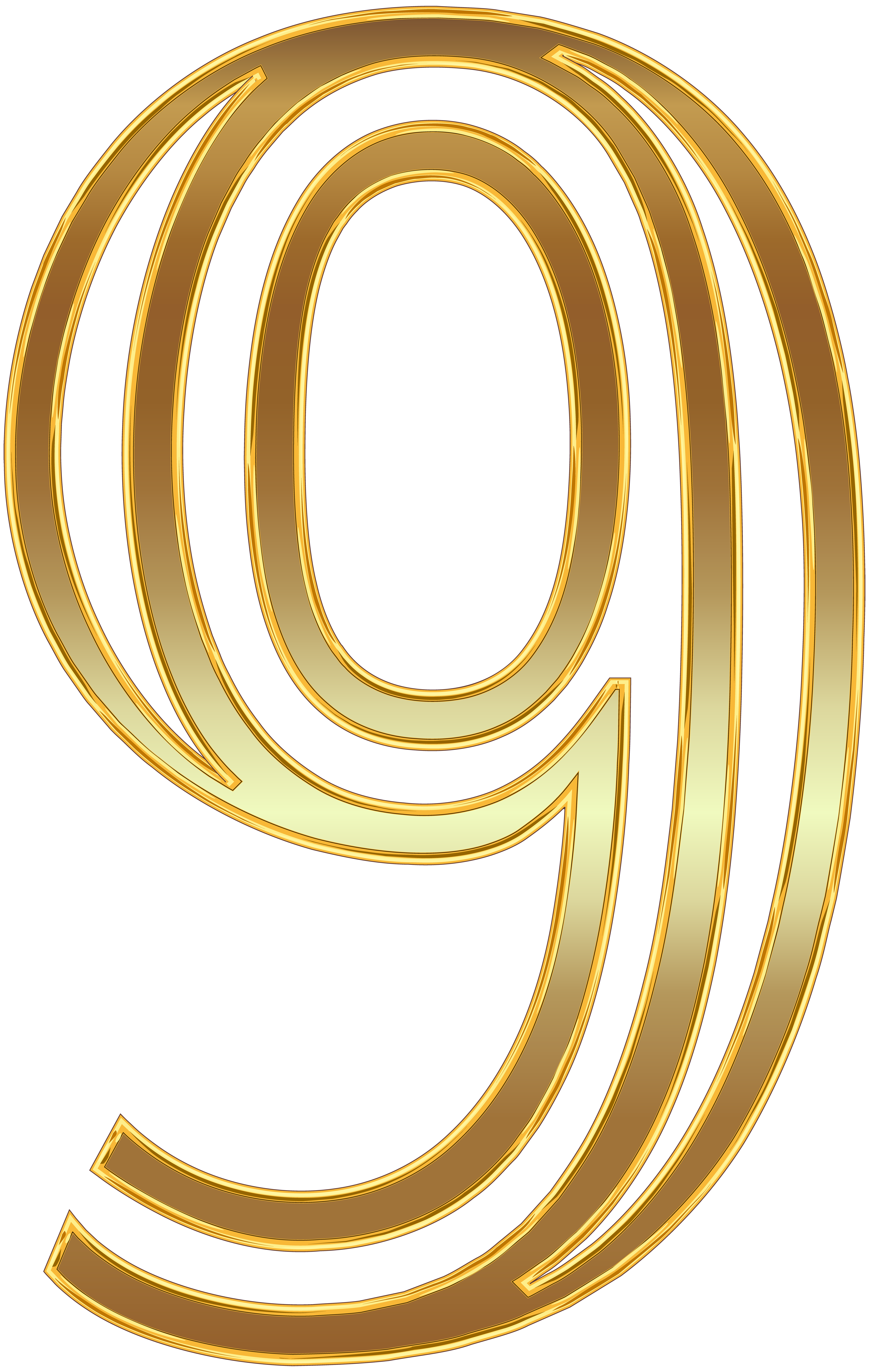 Number gold png clip. Clipart cup nine