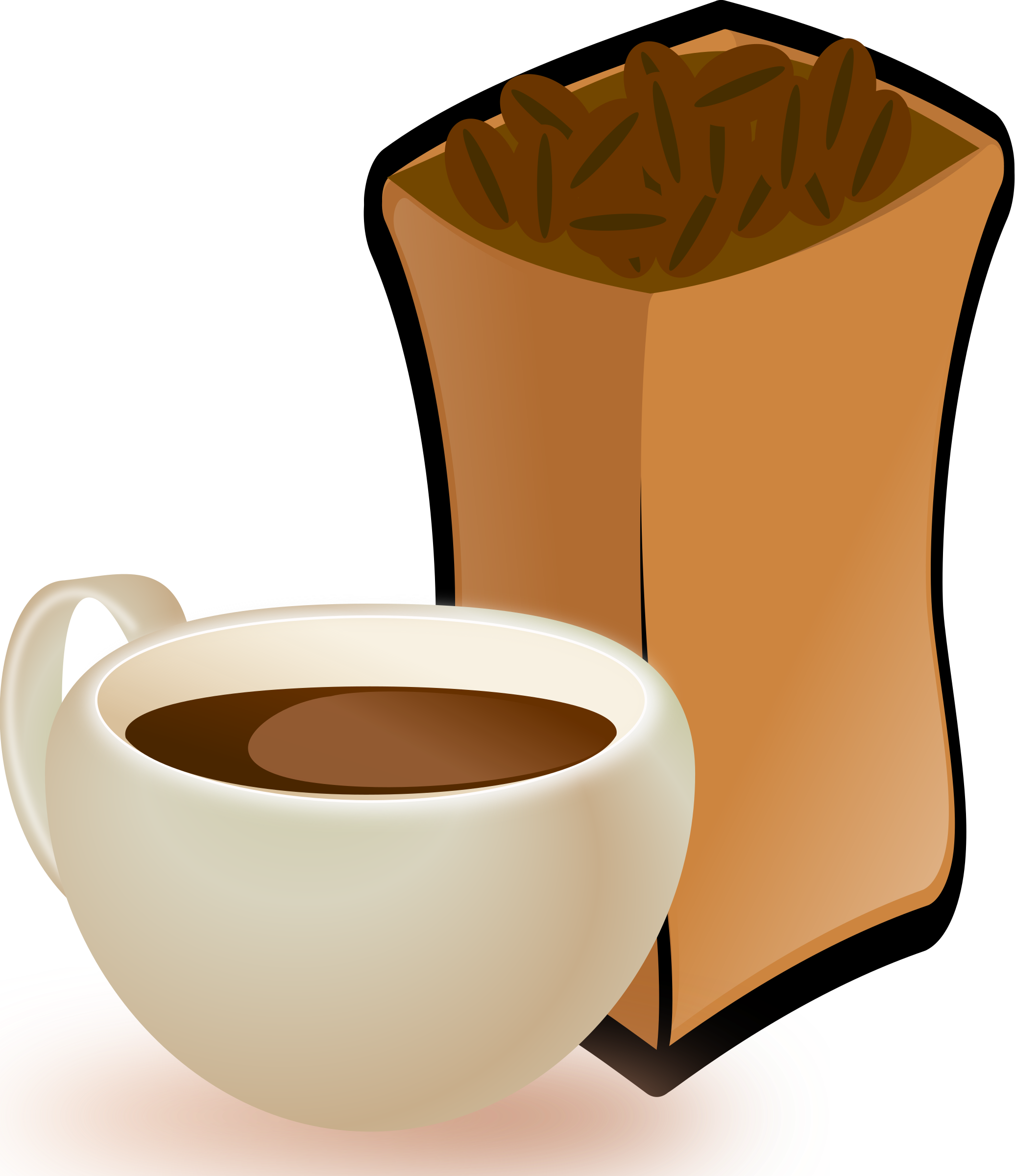 Clipart cup orange cup. Of coffee with sack