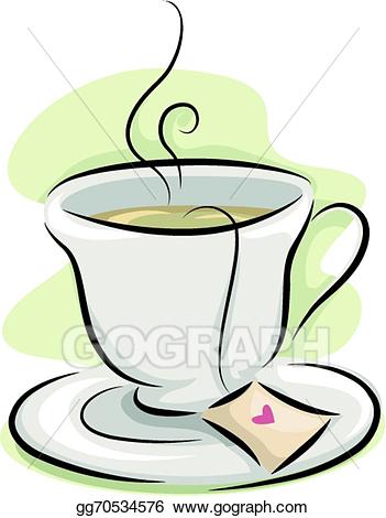 Clipart cup pretty tea cup. Eps illustration of vector