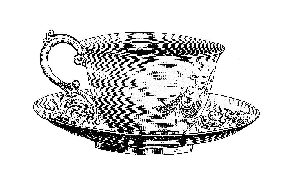 Victorian saucer clip art. Clipart cup pretty tea cup