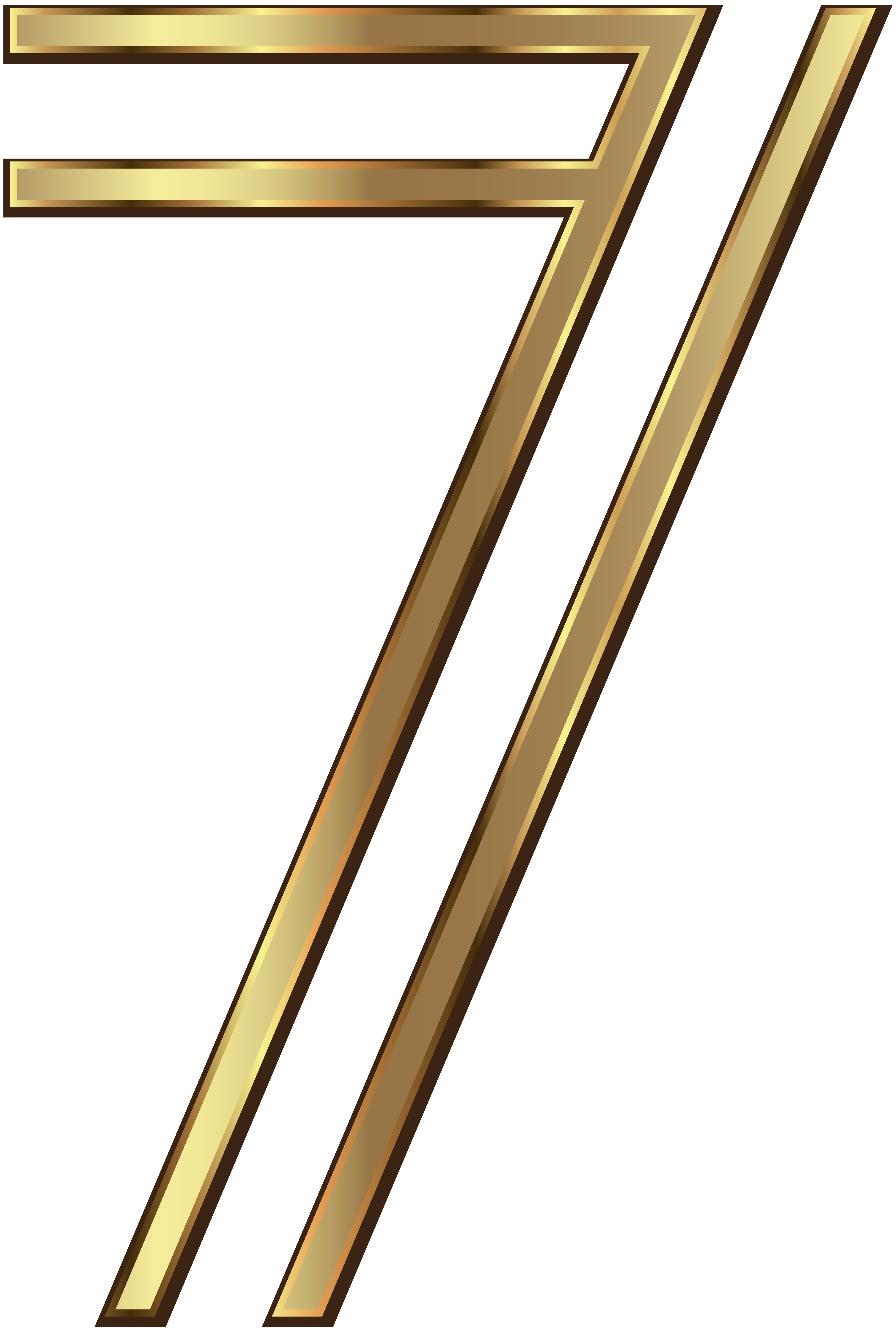 Clipart cup seven. Number golden png clip