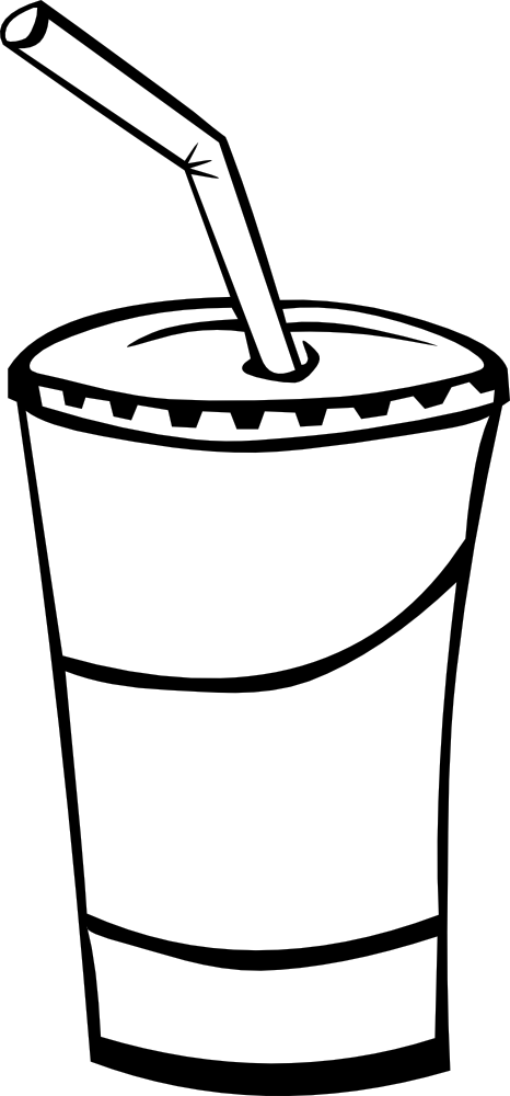 Soda black and white. Cup clipart smooth thing