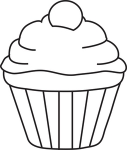 outline clipart muffin