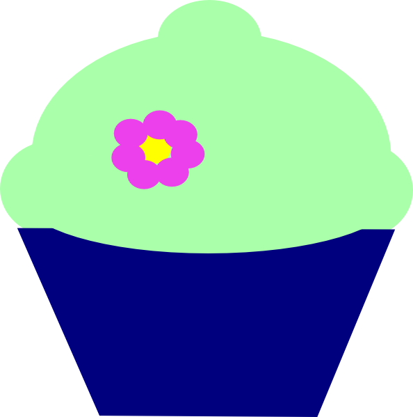 Cupcake blue clip art. Cupcakes clipart flower