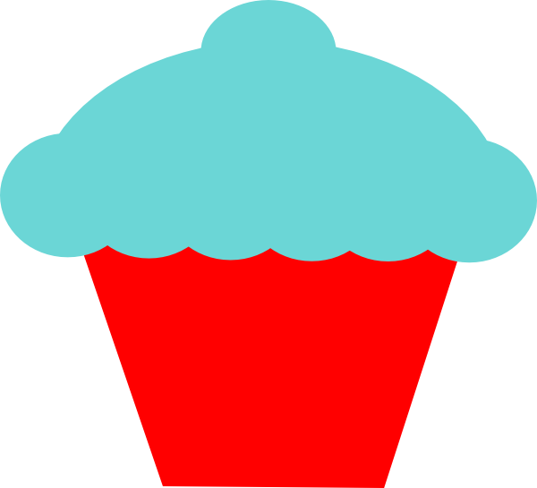 red clipart cupcake