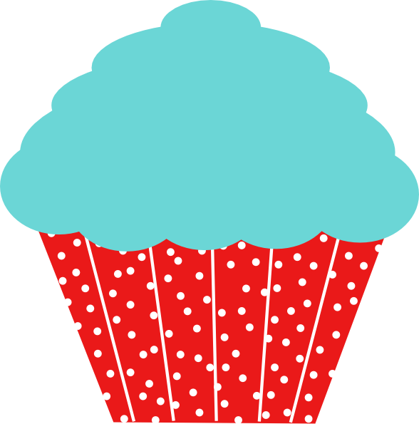 red clipart cupcake