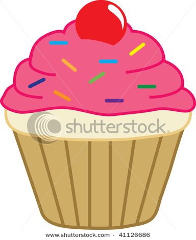 Cupcakes clipart fairy cake. Pink with sprinkles misc