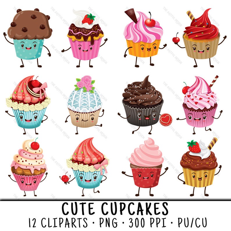 clipart cupcake cute