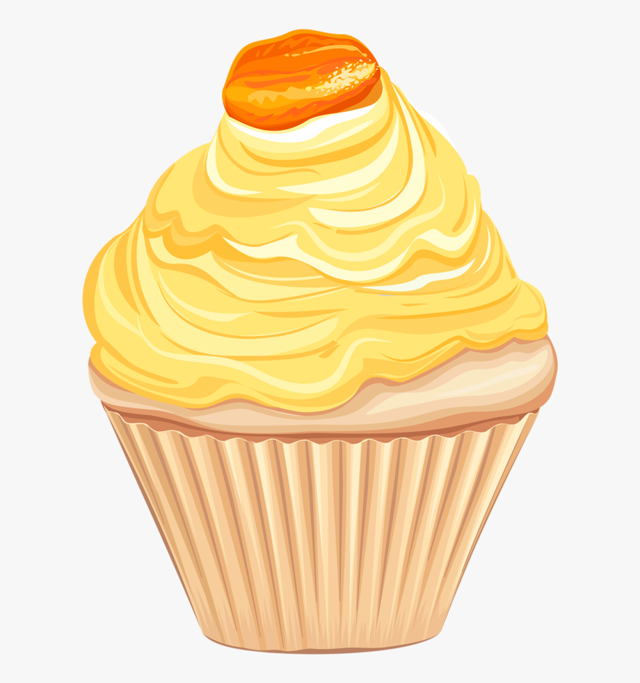 Cupcakes dessert yellow . Muffins clipart easy cupcake