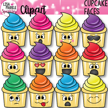 clipart cupcake faces