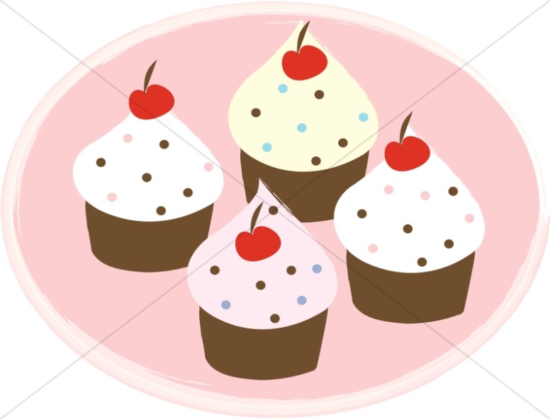 Cupcakes church food . Cupcake clipart four
