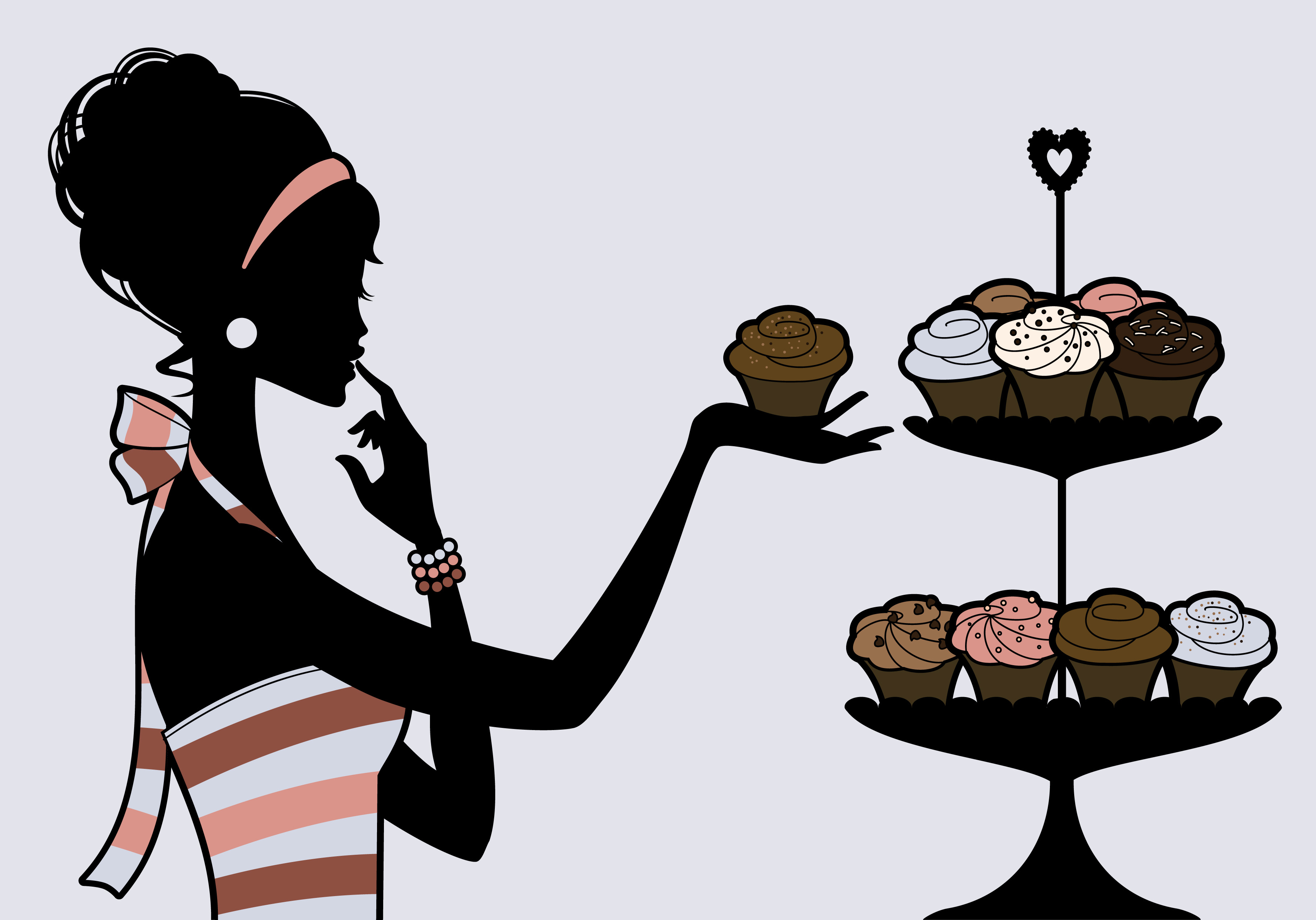 clipart cupcake lady