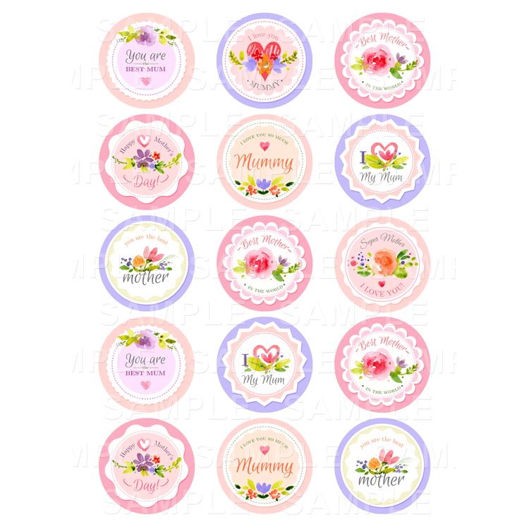 Clipart cupcake mothers day. Edible toppers personalised printed
