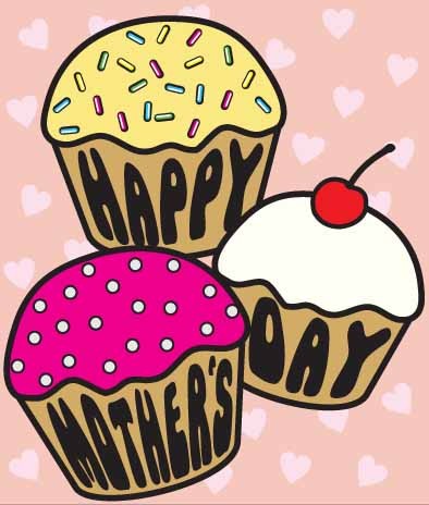 Clipart cupcake mothers day. A floral and radio