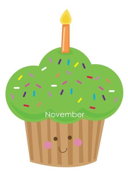 Clipart cupcake november. Birthday chart school charts