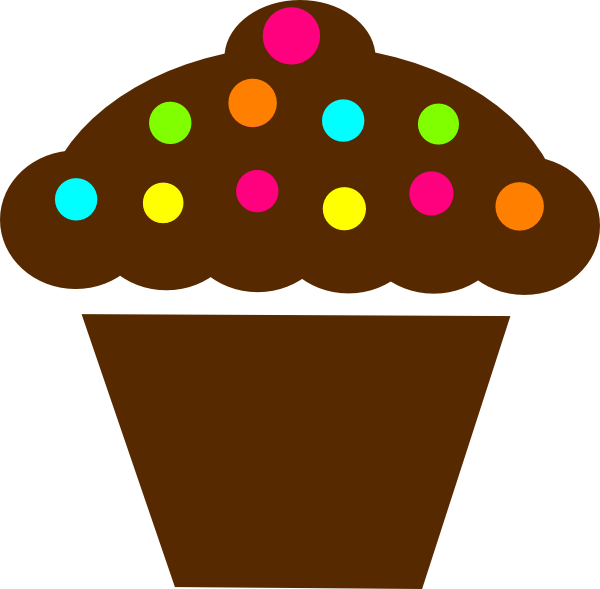 Polka dot cupcake clip. Muffin clipart baked goods
