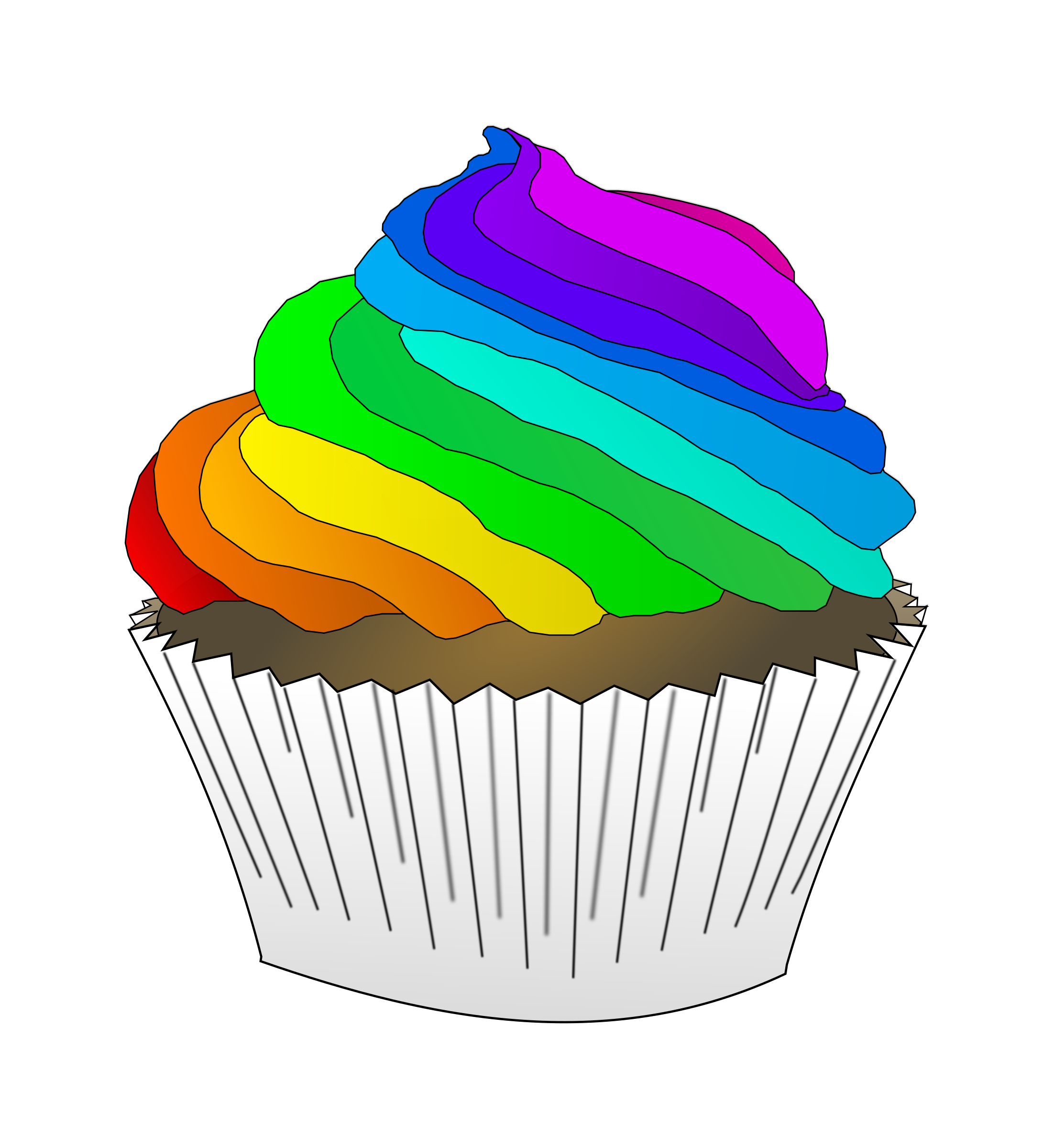 Chocolate rainbow big image. Muffins clipart colourful cupcake