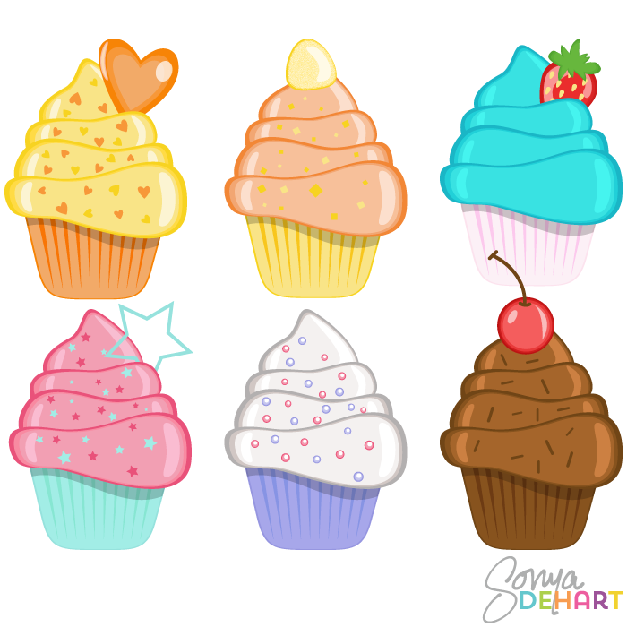 cupcakes clipart different cupcake
