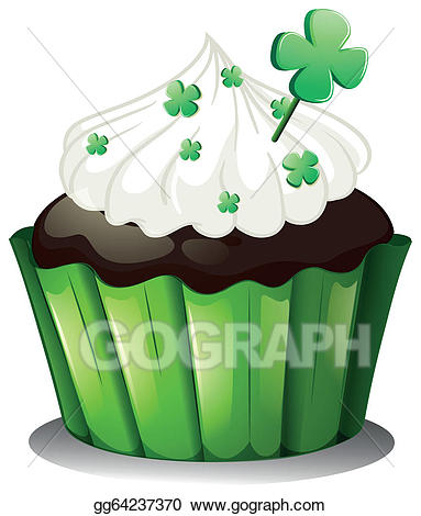 Vector stock a chocolate. Clipart cupcake st patrick day