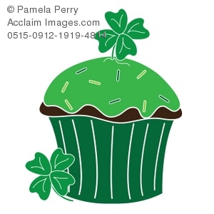 Clip art illustration of. Clipart cupcake st patrick day