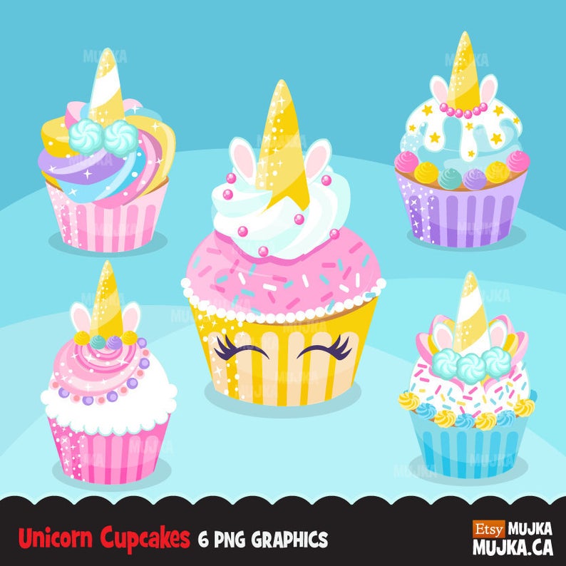 clipart cupcake unicorn