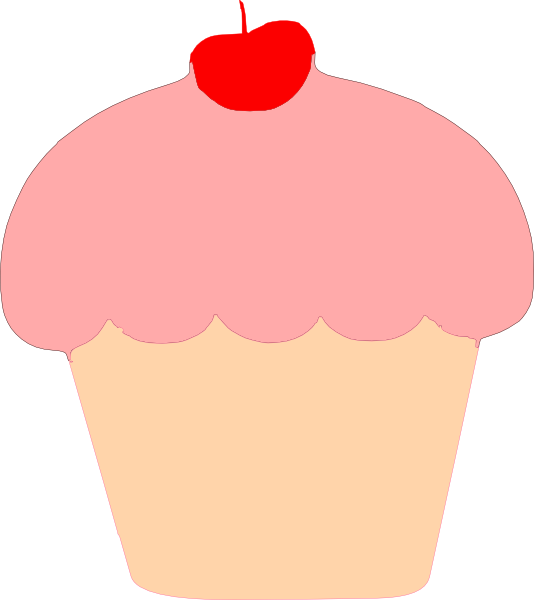 Clipart cupcake victorian. Pink frosting clip art