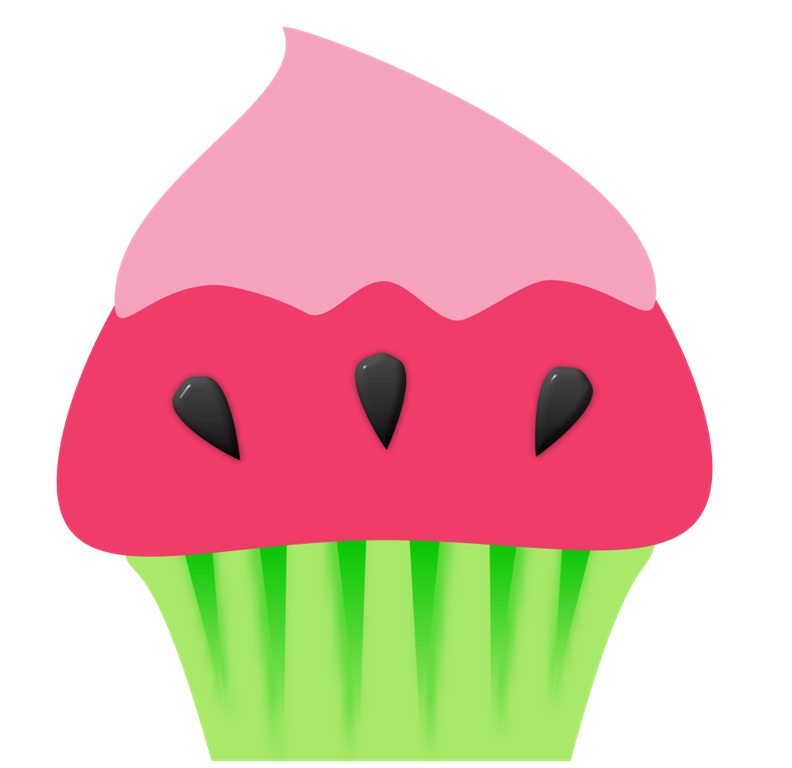 Clipart cupcake watermelon. Mis laminas para decoupage