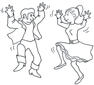 clipart dance black and white