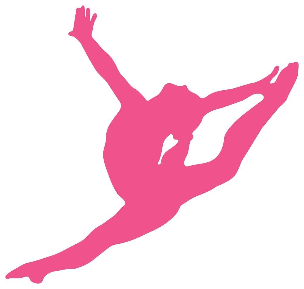 Gymnast clipart acro. Colored dance leap clip