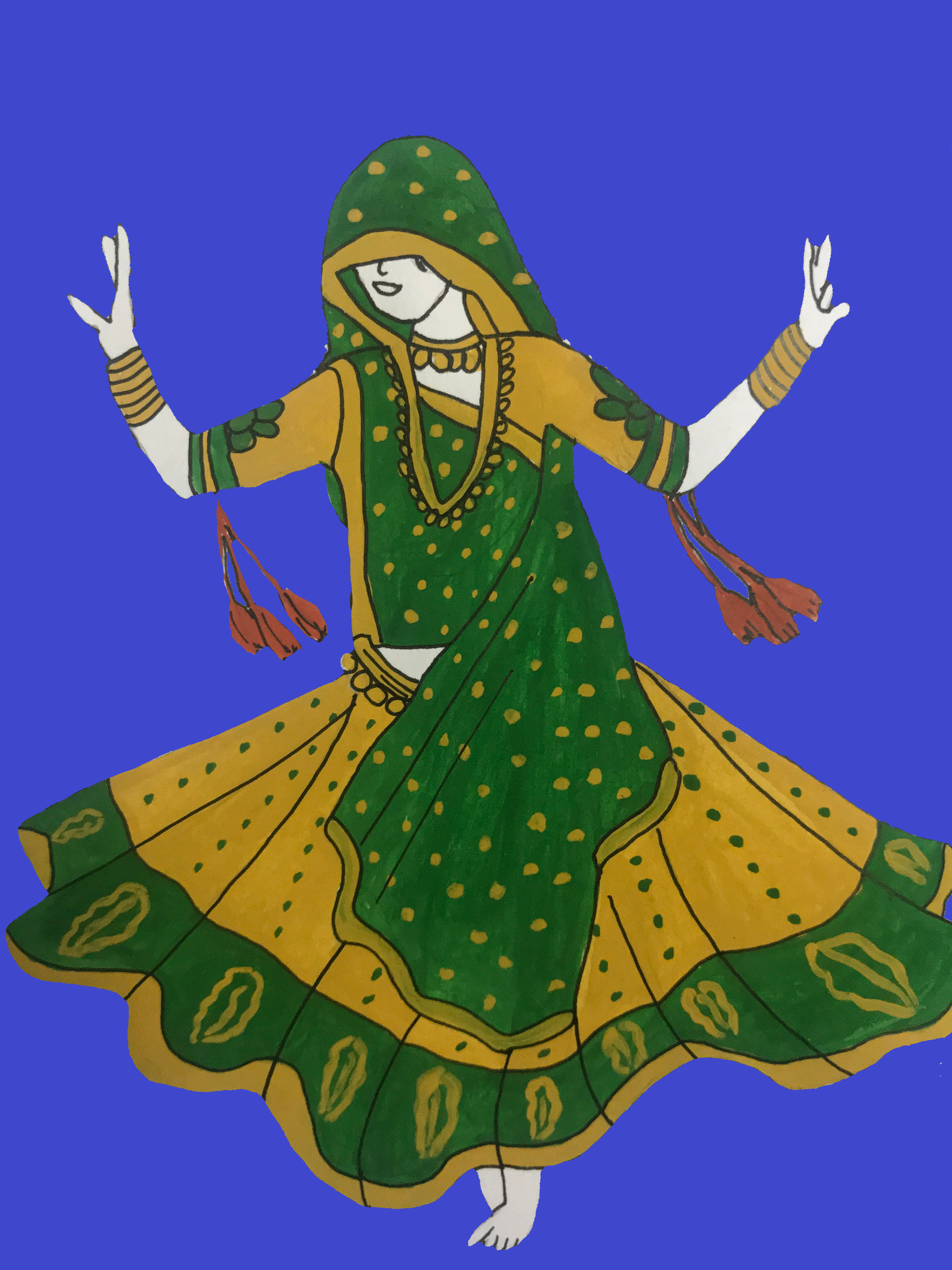 Art india indiandance postercolors. Dance clipart ghoomar