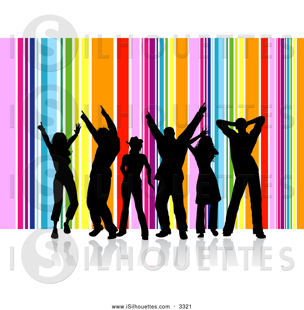 Silhouette of a black. Clipart dance group dance