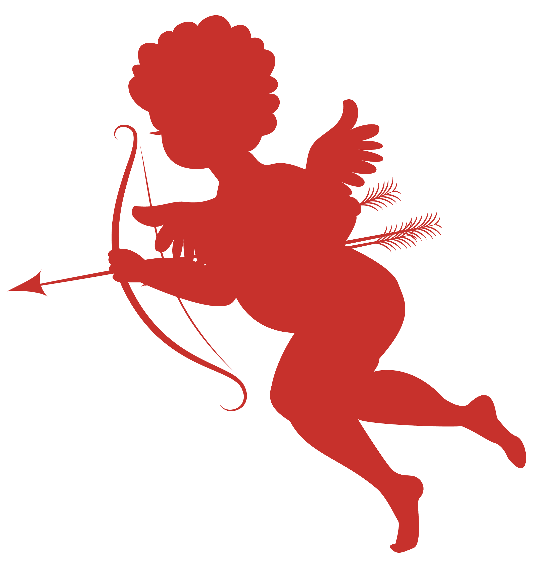 Red cupid silhouettes png. Dancing clipart valentines day