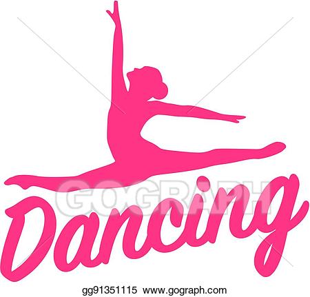 Clipart dance word. Eps vector dancing silhouette