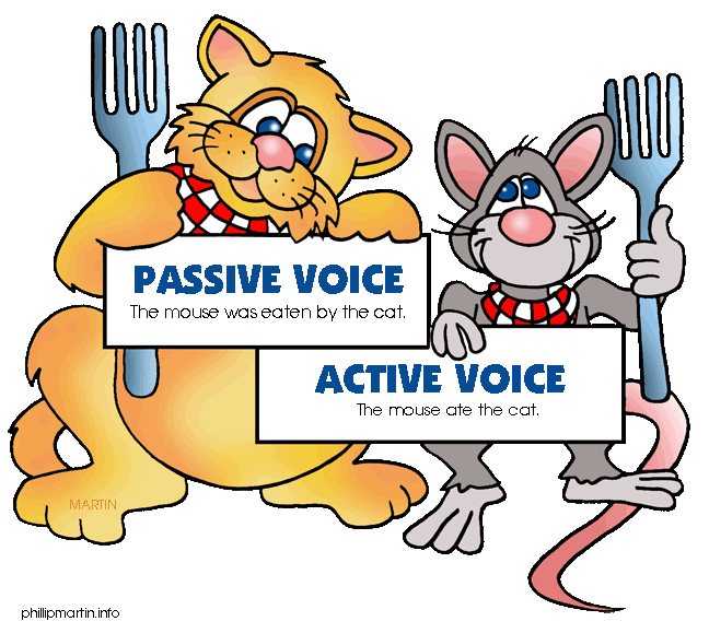 Learning clipart active.  passive voice forms
