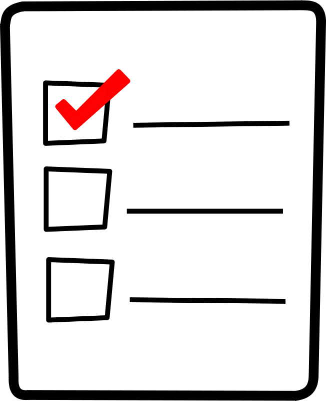 Creative commons check list. Organized clipart checklist
